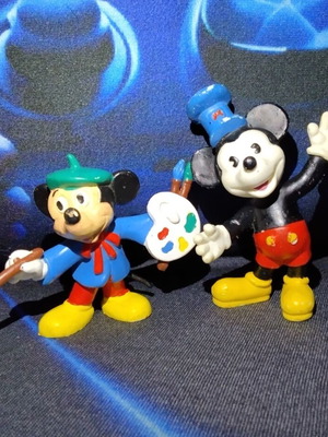 Mickey Mouse Bullyland Germany 80s figures used, set of 2