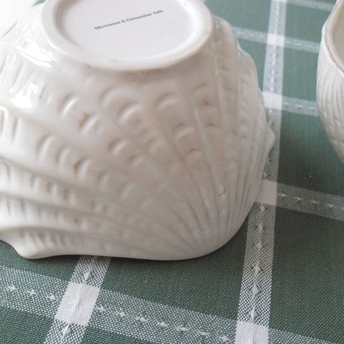 Shell-shaped bowls and platters set of 2+2 new