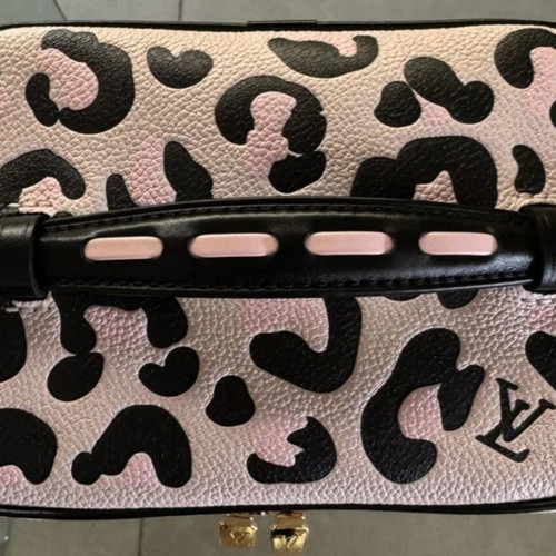Louis Vuitton Vanity bag new, white leather with leopard print