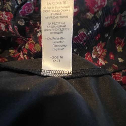 Boho floral skirt used, La Redoute Collections, black and pink