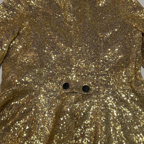 Gold tailcoat with sequins used, size S