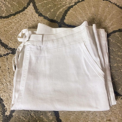 Tom Franks white linen-viscose pants size 10 UK