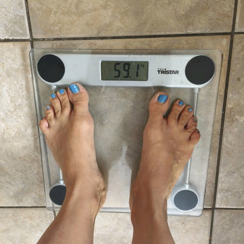 Tristar digital scale used with glass surface and LCD display