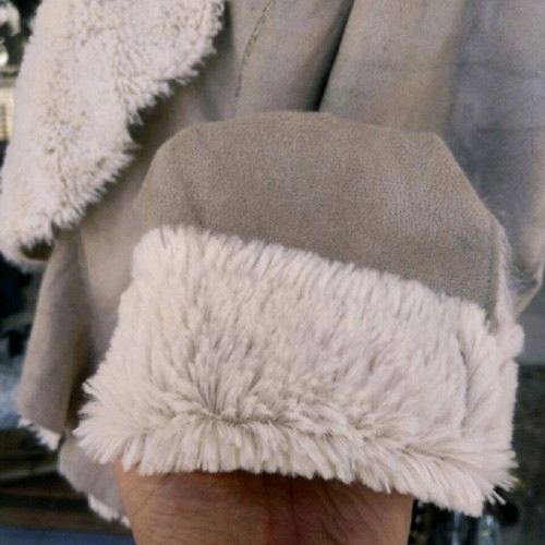 Winter coat like new, size S-M, beige with fur lining