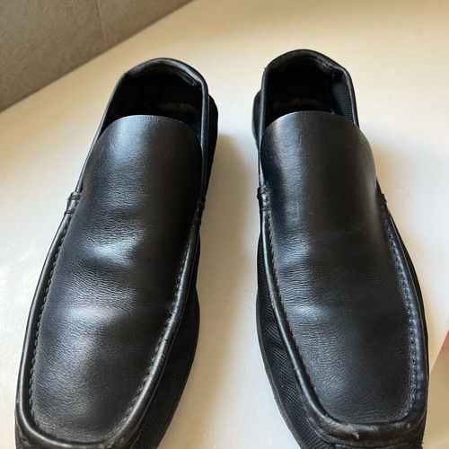 Gucci loafers ανδρικά μεταχειρισμένα, δέρμα με ύφασμα, νούμερο 42,5