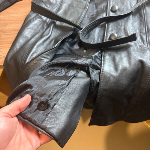 Elma Arwah women's black leather coat like new, size 54