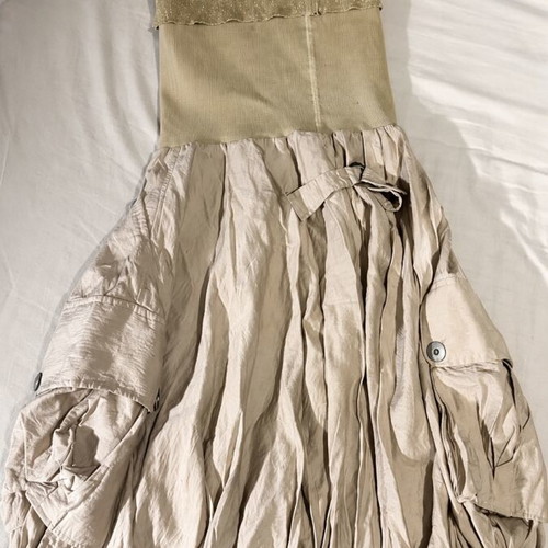 Princess Strapless Balloon Dress Large beige champagne like new
