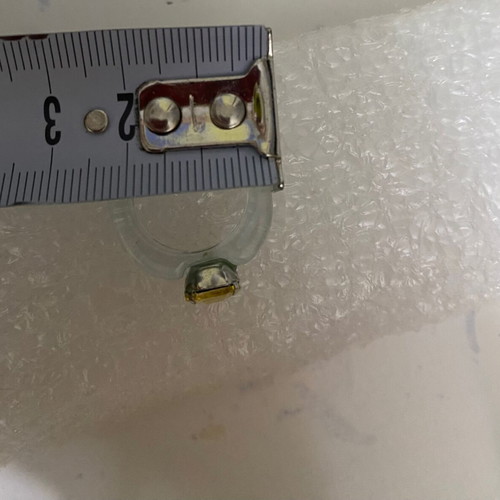 Monopetro plastic ring with yellow stone 18 mm new