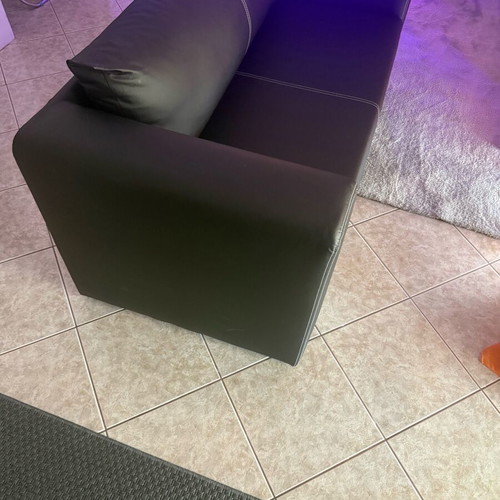 Leather 2-seater sofa bed like new
