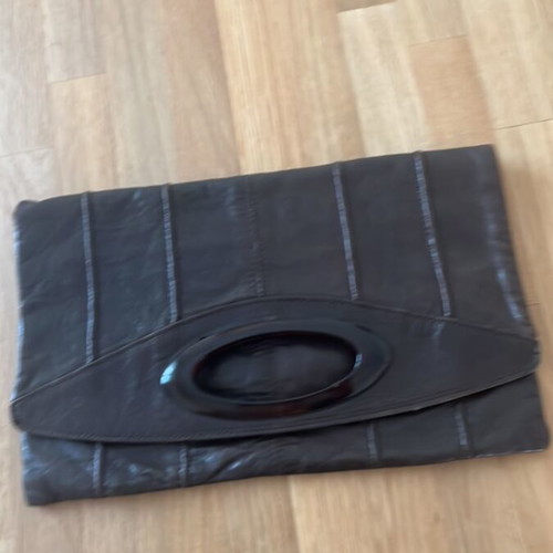 Leather envelope bag vintage brown new from Italy
