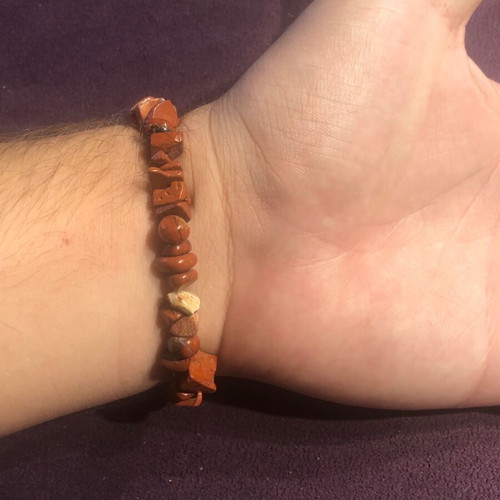 Bracelet with authentic red jasper stone