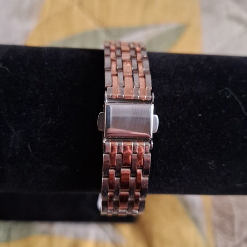 Wristwatch new, pink gold and silver with bracelet