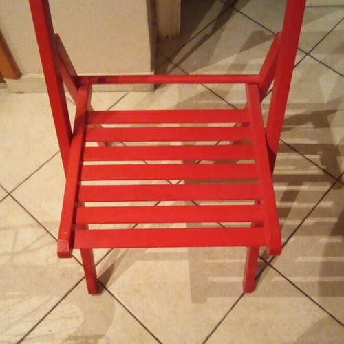 Folding wooden chairs like new, red, set of 2