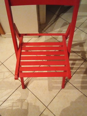 Folding wooden chairs like new, red, set of 2