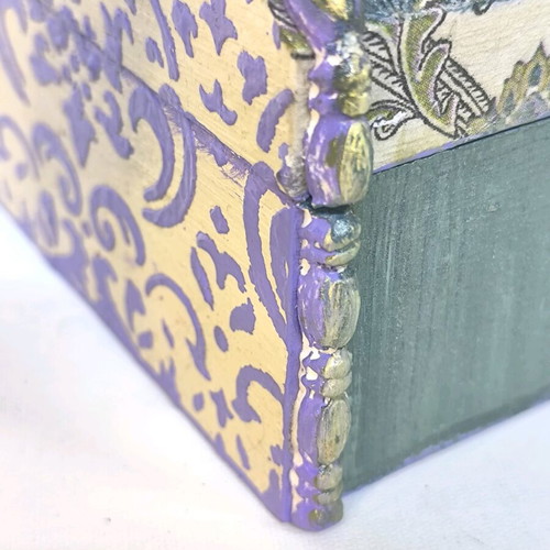Handmade box with flowers and butterflies new