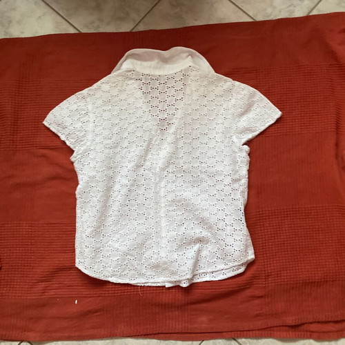 Raxevsky white short-sleeve lace shirt, women's
