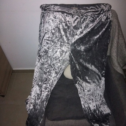 Marks & Spencer plus size velour tracksuit used, gray