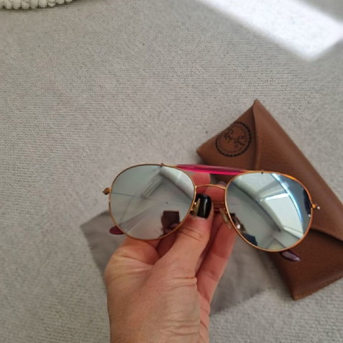 Ray Ban aviator sunglasses used, bronze copper metal frame
