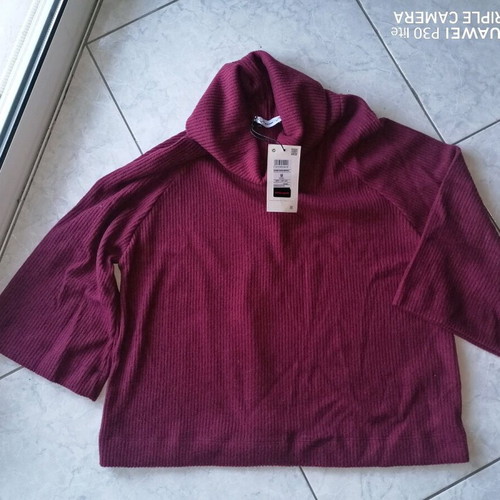 Pink Woman women's 3/4 sleeve pullover sweater new, red size M