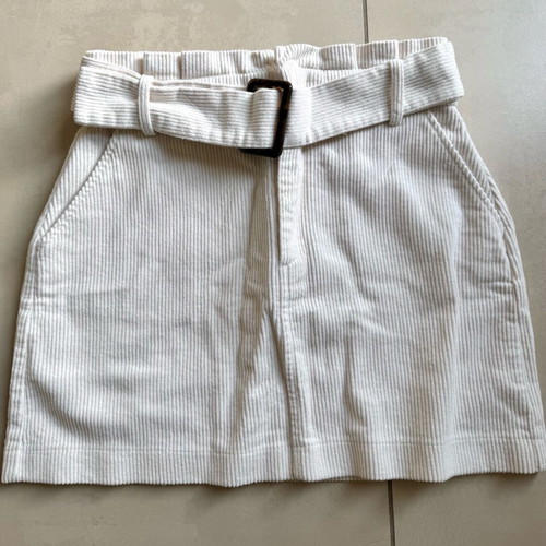 Zara mini corduroy skirt like new, size M, white beige