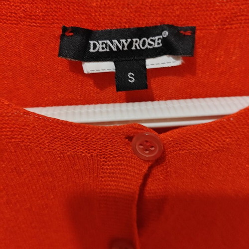 Denny Rose cardigan like new, red knitted with rhinestones