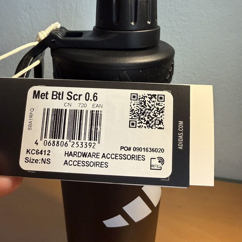 Adidas metal screw bottle 0.6L new, black matte