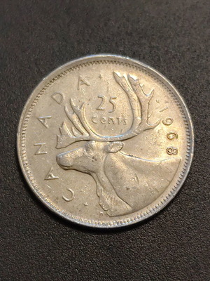 Καναδάς 25 Cents 1968 Caribou Quarter μεταχειρισμένο νόμισμα