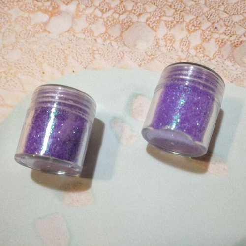 Σετ 2 Glitter σκόνη νυχιών καινούργιο, μωβ