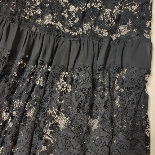 Lynne long black skirt with lace