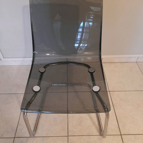 Tobias Ikea chairs like new, plexiglass anthracite, set of 4