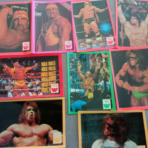 World Wrestling stickers used, 1980s decade, set of 16
