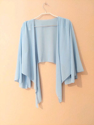 Chiffon shawl like new, turquoise, one size