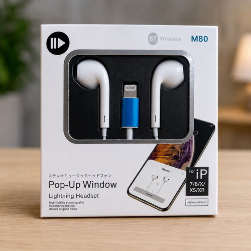 Lightning M80 Pop-Up Window Earbuds for iPhone new