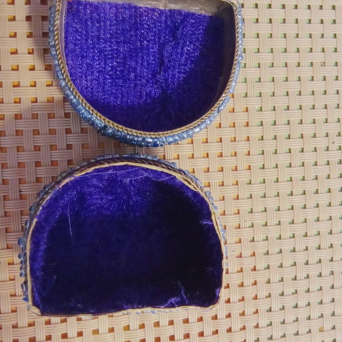 Handmade small box with beads and sequins, like new