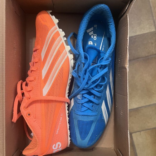 Adidas Sprintstar IV Track & Field Spikes size 39.5 like new, blue and orange