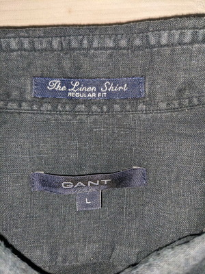 Gant men's linen shirt No L like new, blue