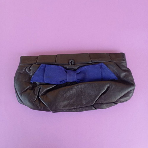 Henri Bendel black leather clutch like new, very soft genuine leather