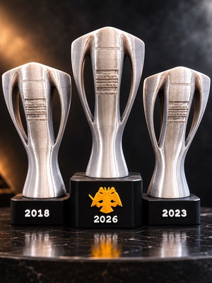 Triple AEK Trophy 16cm made with 3D printing, made to order