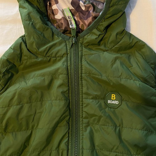Sleeveless Boys' Jacket used, khaki, size 128 cm