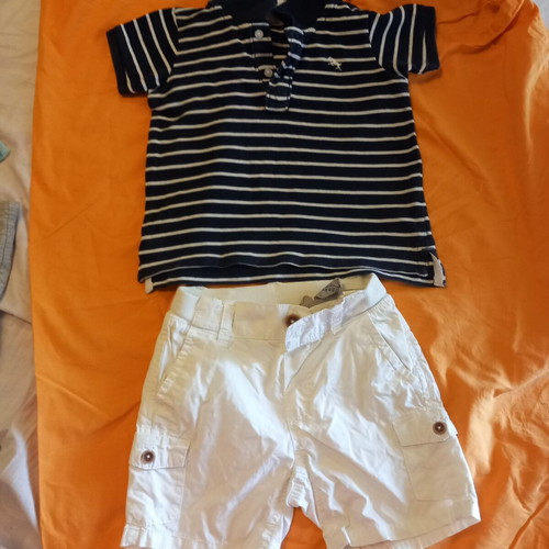 H&M Baby Summer Clothes Set Like New, Polo Shirt and Shorts 18-24m
