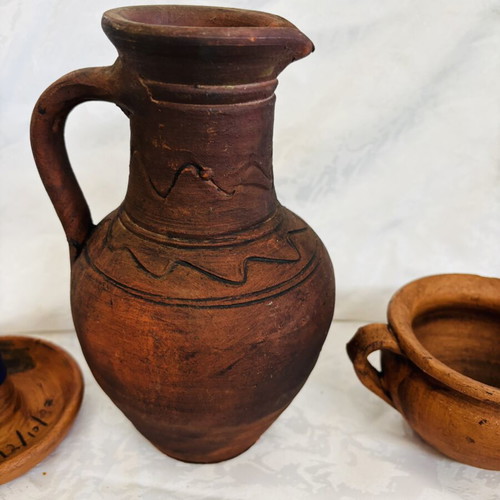 Cypriot Handmade Clay Pottery Used, 20 cm