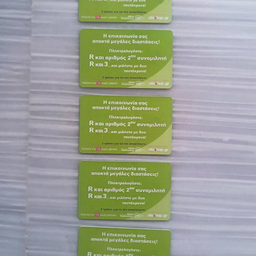 Phone cards like new, pack of 5 pieces
