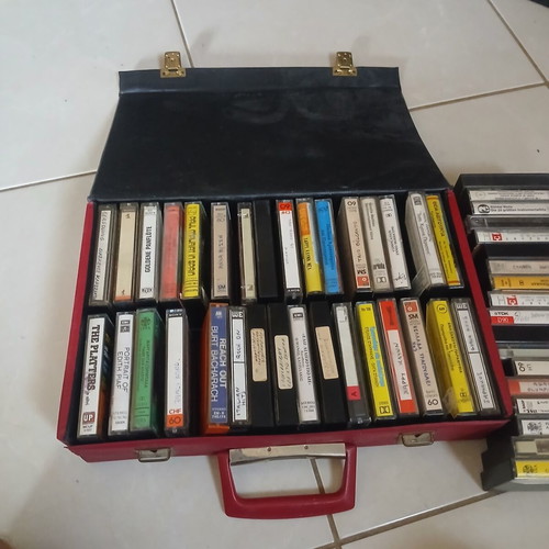 Carrying case with 55 cassette tapes