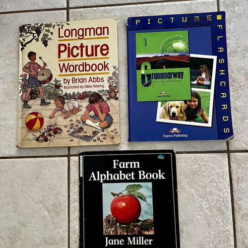 Set of 3 vintage English learning books for beginners or teachers