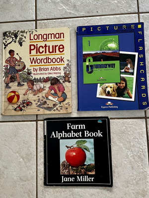 Set of 3 vintage English learning books for beginners or teachers