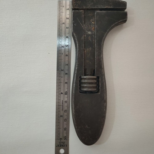 Adjustable Vintage Wrench and Folding Wooden Ruler used