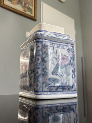 Vintage porcelain jar like new, decorative vase without lid