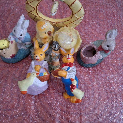 Vintage Easter figurines used, pack of 6 pieces