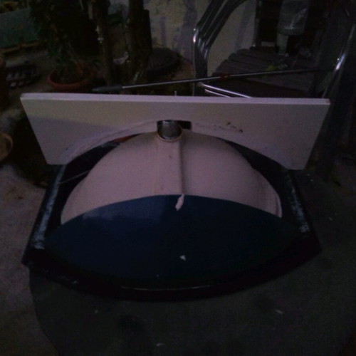 Bathroom sink with glass base, porcelain, blue, like new