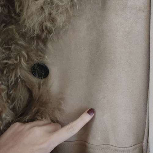 Zara natural lamb fur coat size M like new